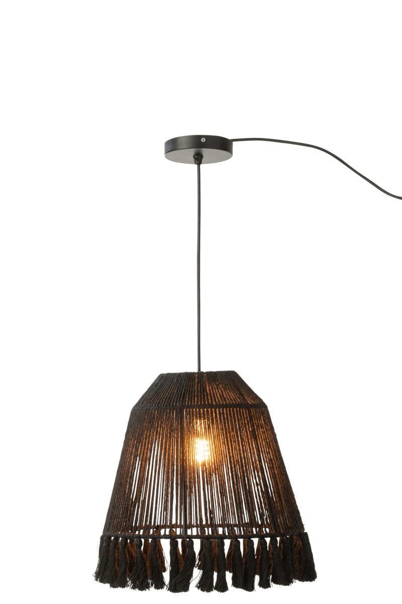 Retro hanglamp zwart touw Jolipa Celia - Afbeelding 4