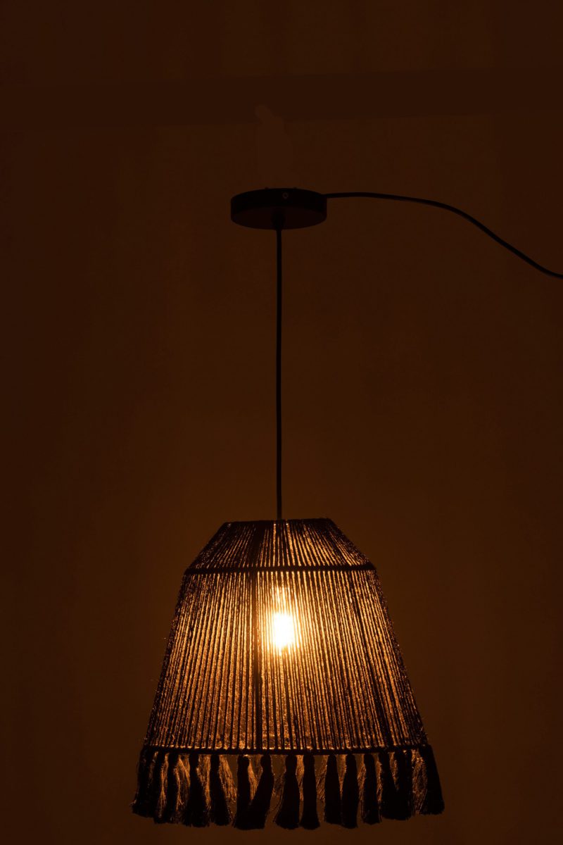 Retro hanglamp zwart touw Jolipa Celia - Afbeelding 5