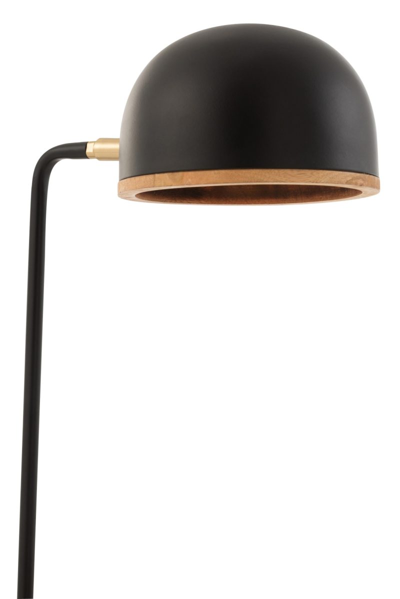 Retro houten tafellamp met zwart Jolipa Evy - Afbeelding 7
