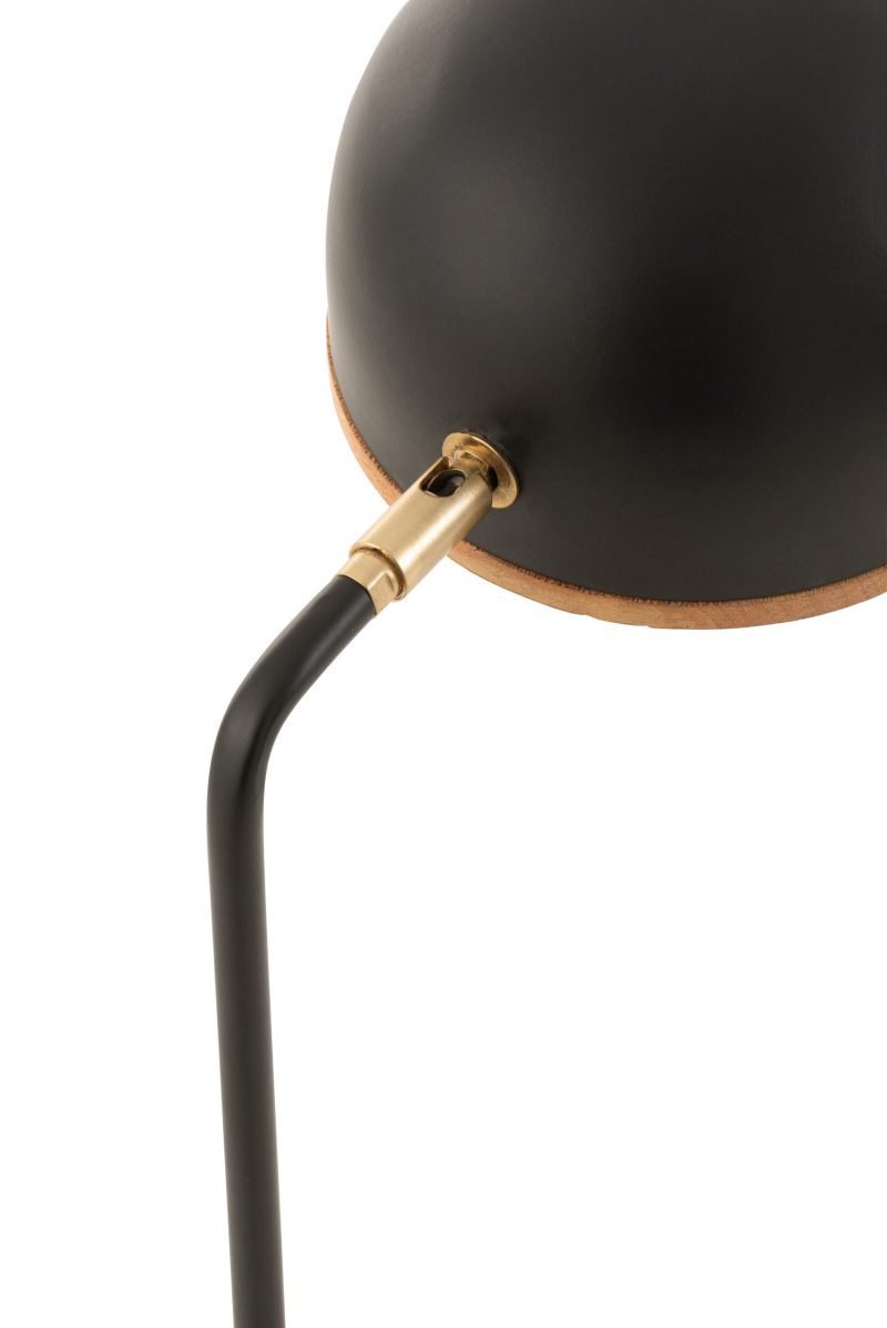 Retro houten tafellamp met zwart Jolipa Evy - Afbeelding 8