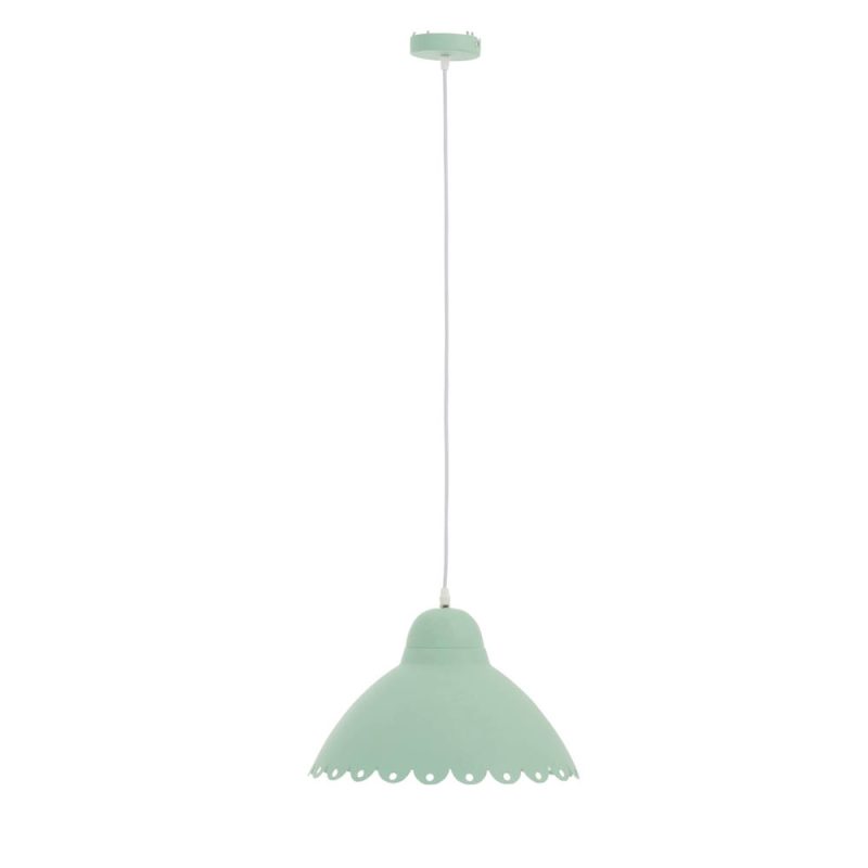 Retro mintgroene ronde hanglamp Jolipa Flower candy - Afbeelding 2