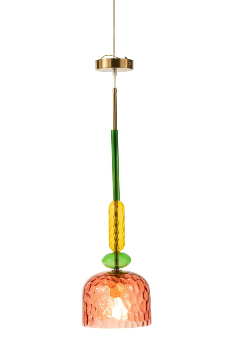 Retro multicolor hanglamp ronde kap Jolipa Fiona - Afbeelding 4