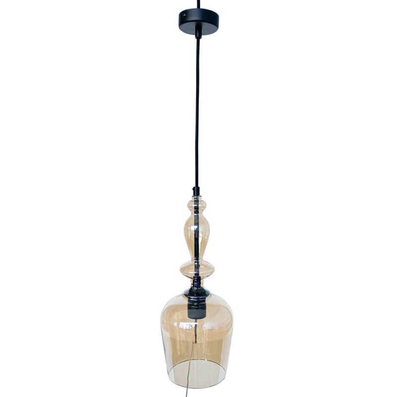 Retro rookglas hanglamp met zwart Jolipa Baron - Afbeelding 2