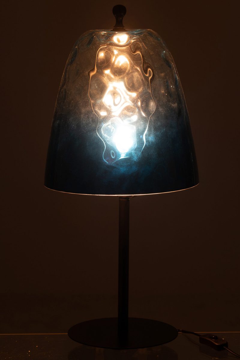 Retro tafellamp blauw glas Jolipa Oceane - Afbeelding 4