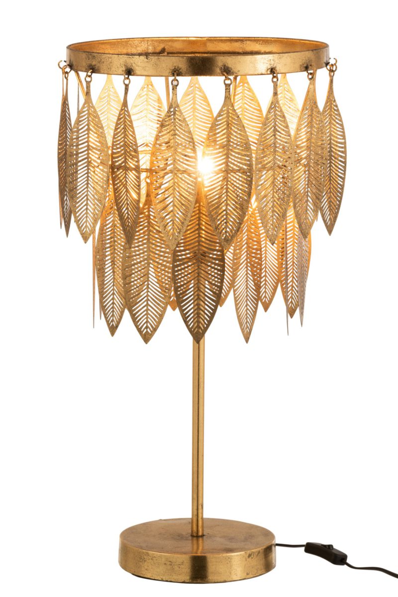 Retro tafellamp gouden bladeren Jolipa Felix - Afbeelding 4