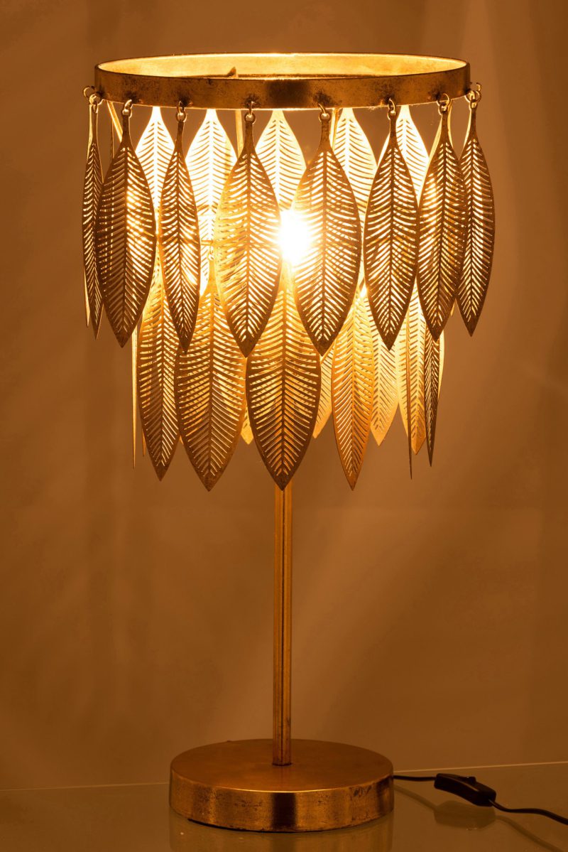 Retro tafellamp gouden bladeren Jolipa Felix - Afbeelding 5