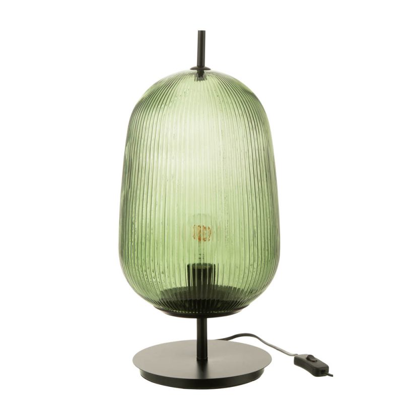 Retro tafellamp groen glas Jolipa Oasis - Afbeelding 2