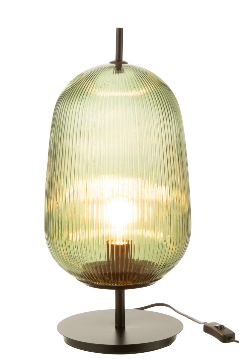 Retro tafellamp groen glas Jolipa Oasis - Afbeelding 3