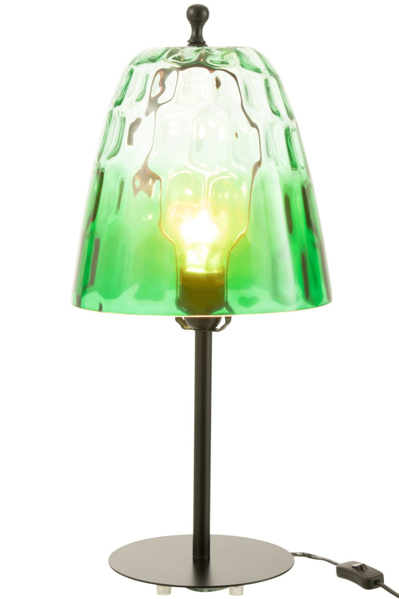 Retro tafellamp groen glas Jolipa Oceane - Afbeelding 3