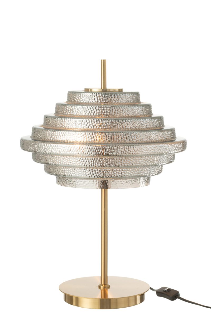 Retro tafellamp zilver met goud Jolipa Eddy - Afbeelding 3