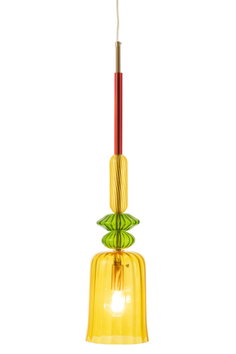Retro veelkleurige glazen hanglamp Jolipa Zoe - Afbeelding 4