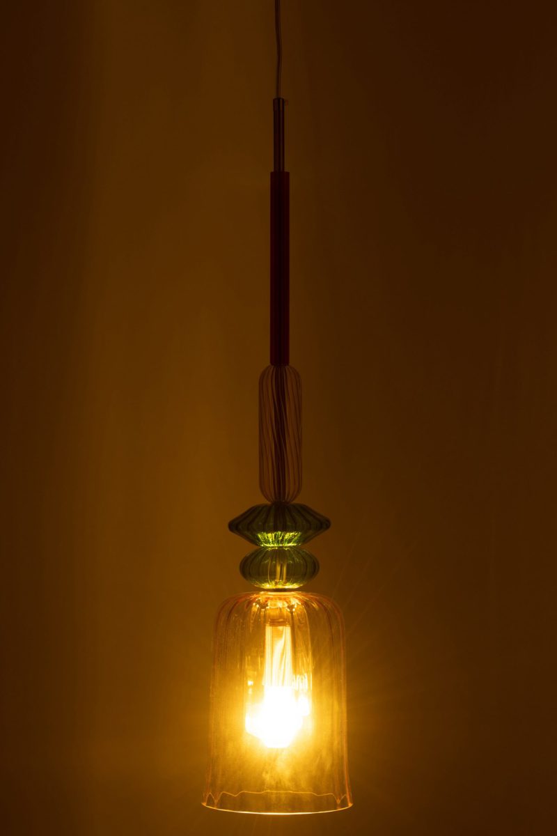 Retro veelkleurige glazen hanglamp Jolipa Zoe - Afbeelding 5
