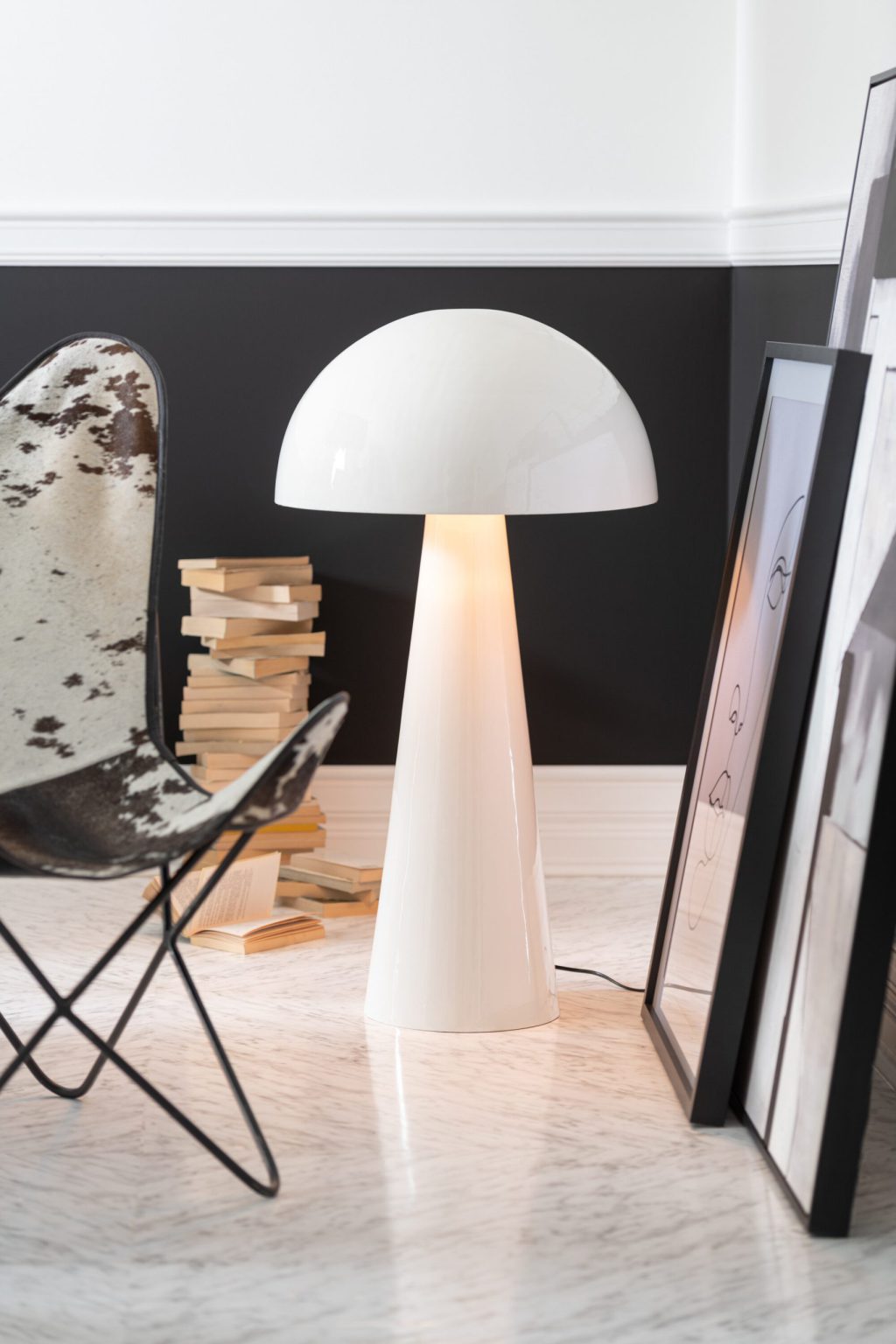 Retro witte tafellamp paddenstoel Jolipa Mushroom - Afbeelding 3