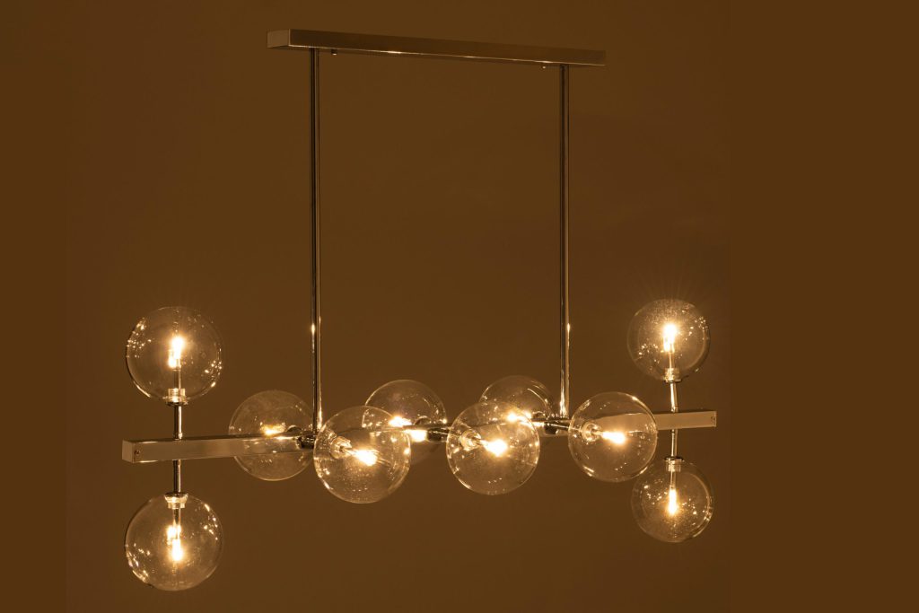 Retro zilveren hanglamp tien lichtpunten Jolipa Garland - Afbeelding 4