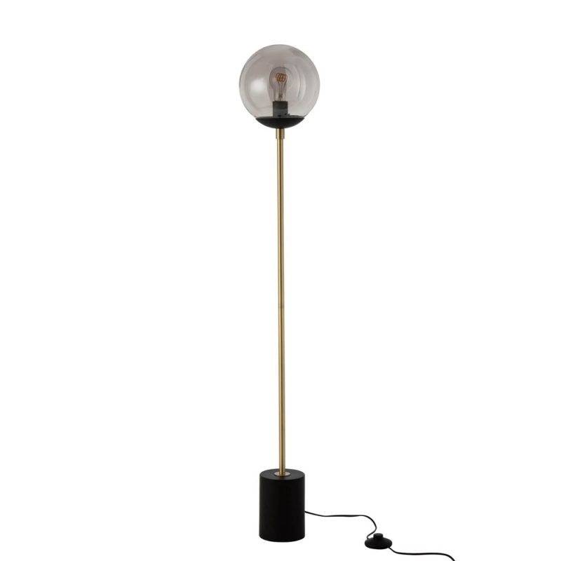 Retro zwart met gouden vloerlamp Jolipa Misha - Afbeelding 2