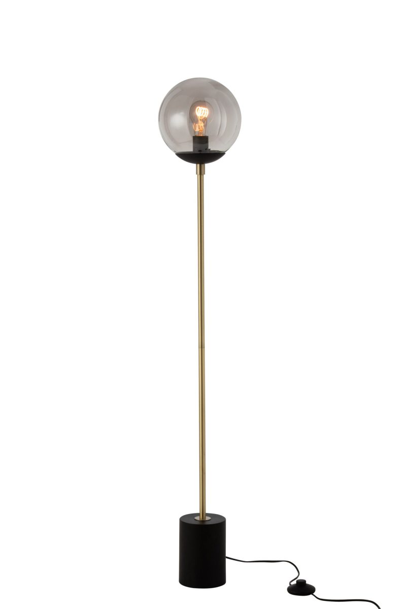 Retro zwart met gouden vloerlamp Jolipa Misha - Afbeelding 4