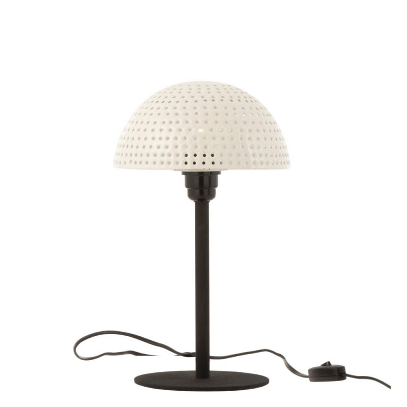 Retro zwart met witte tafellamp Jolipa Mushroom - Afbeelding 2
