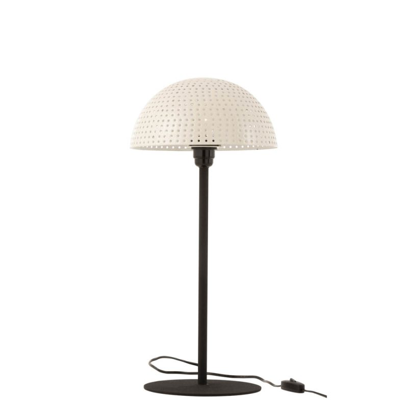 Retro zwart met witte tafellamp Jolipa Mushroom - Afbeelding 2