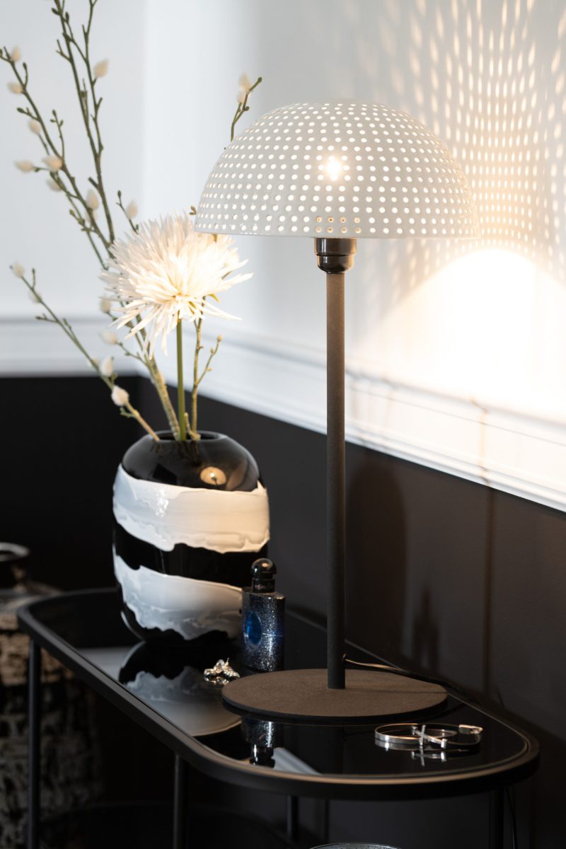 Retro zwart met witte tafellamp Jolipa Mushroom - Afbeelding 3