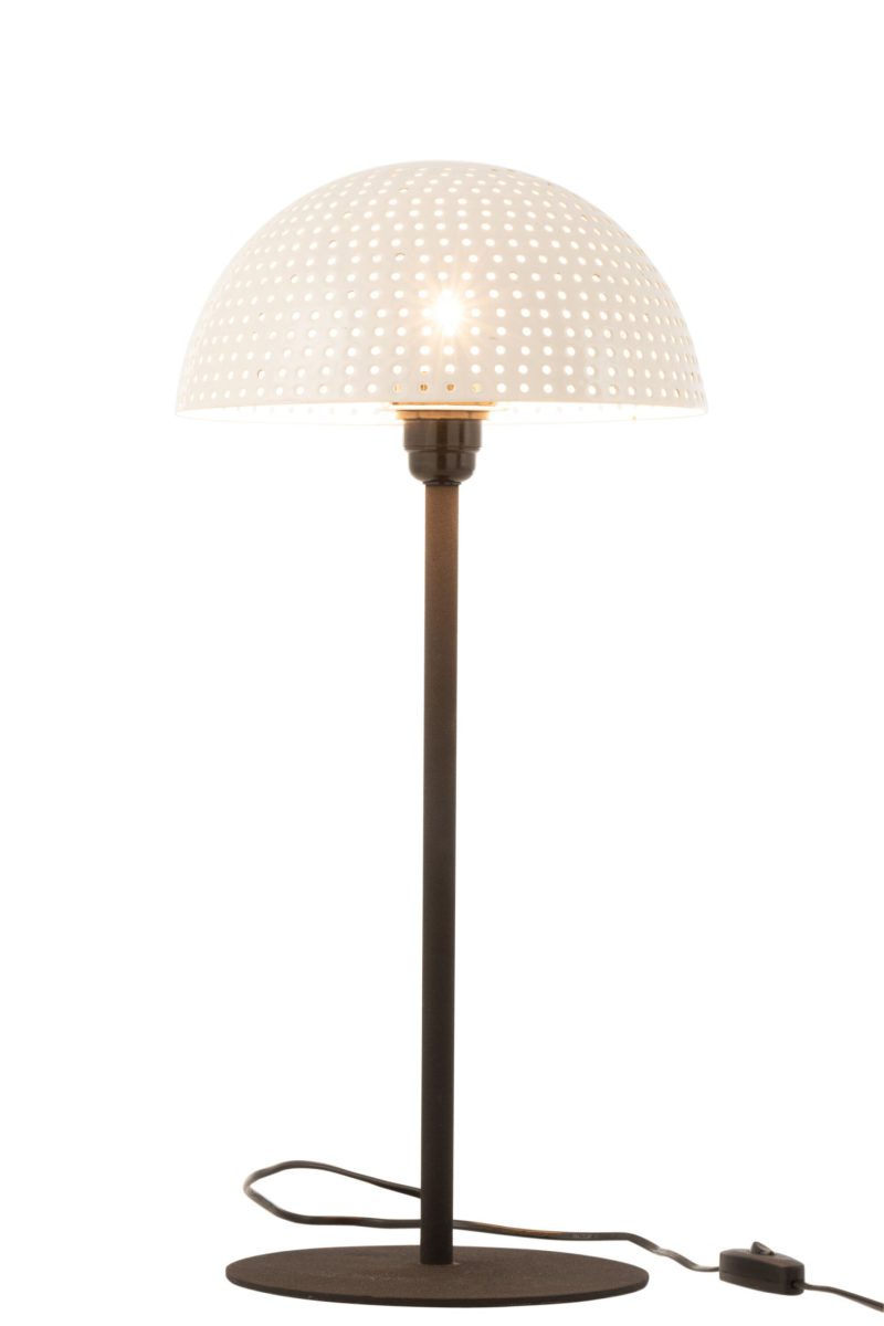 Retro zwart met witte tafellamp Jolipa Mushroom - Afbeelding 4