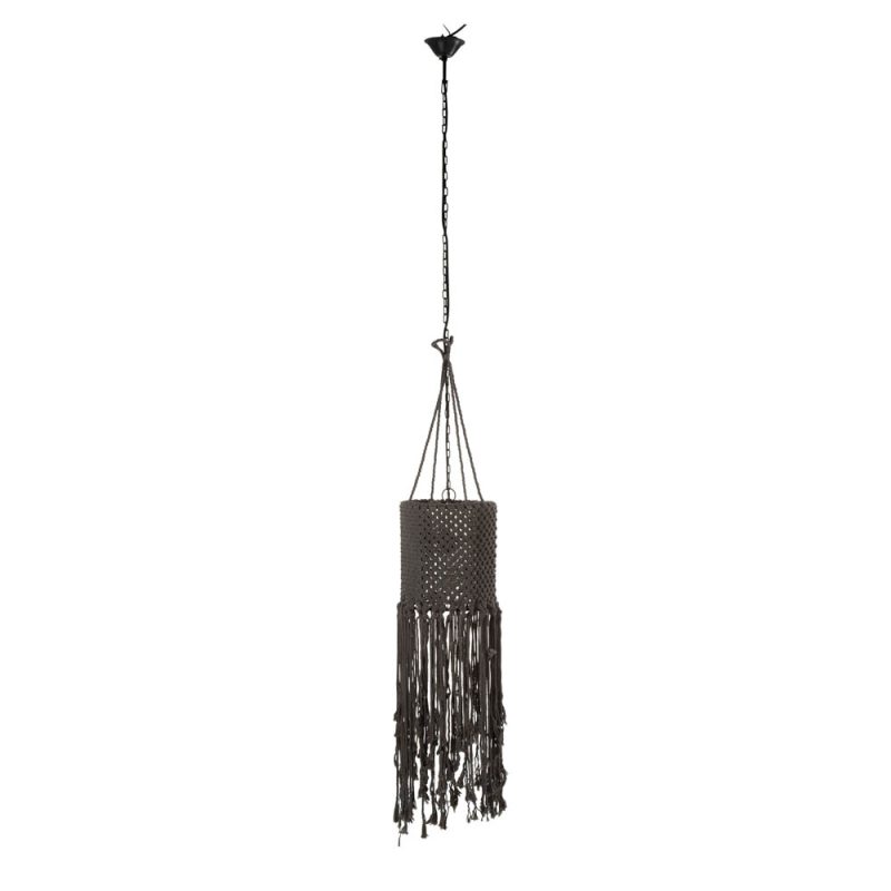 Retro zwarte hanglamp geknoopt touw Jolipa Macrame - Afbeelding 2