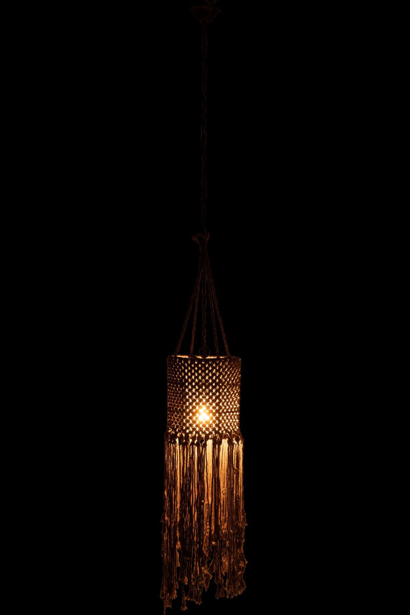 Retro zwarte hanglamp geknoopt touw Jolipa Macrame - Afbeelding 4