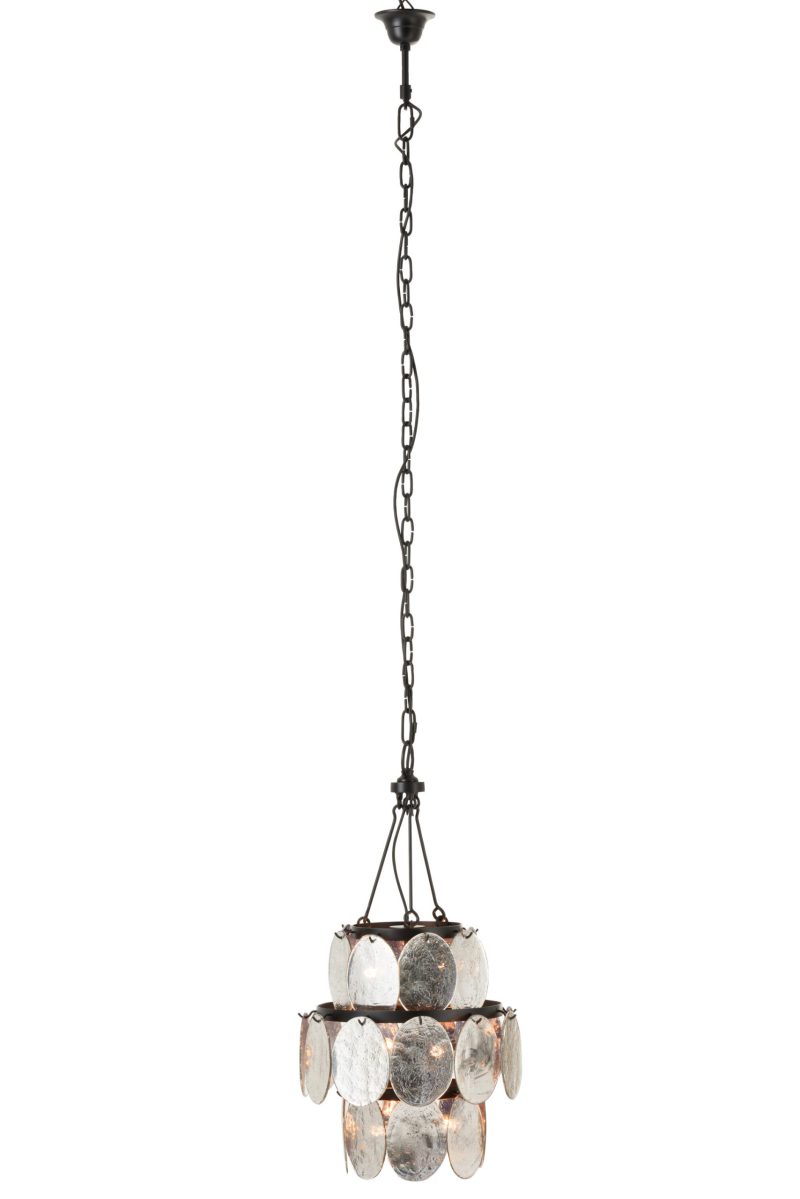 Retro zwarte hanglamp met pailletten Jolipa Jessie - Afbeelding 3
