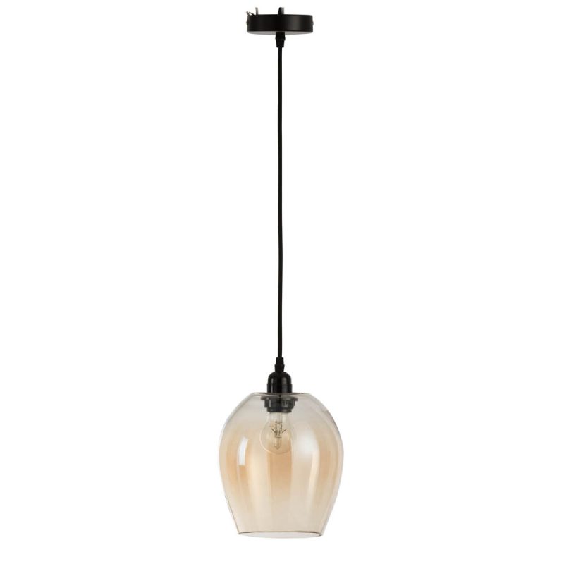 Retro zwarte hanglamp rookglas Jolipa Amber - Afbeelding 2