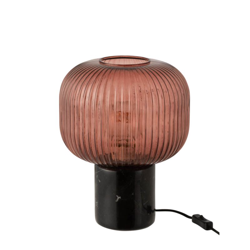 Retro zwarte tafellamp met rood glas Jolipa Yufo - Afbeelding 2