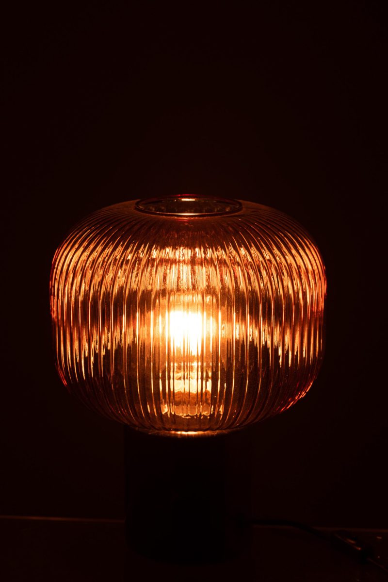 Retro zwarte tafellamp met rood glas Jolipa Yufo - Afbeelding 5
