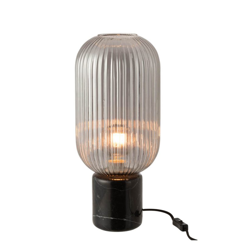 Retro zwarte tafellamp met rookglas Jolipa Yufo - Afbeelding 2