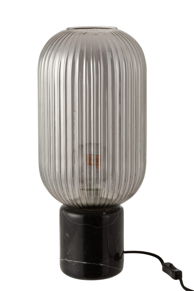Retro zwarte tafellamp met rookglas Jolipa Yufo - Afbeelding 3