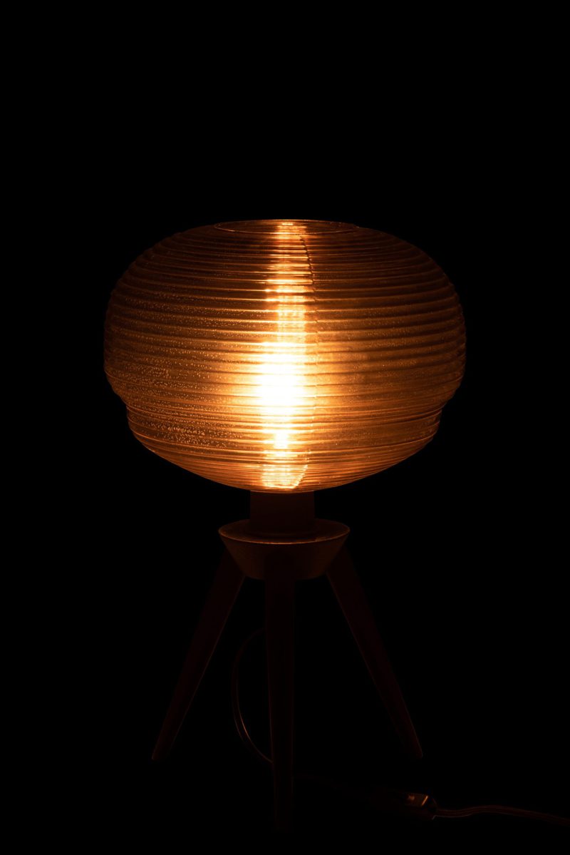 Retro zwarte tafellamp rookglas Jolipa Teri - Afbeelding 5