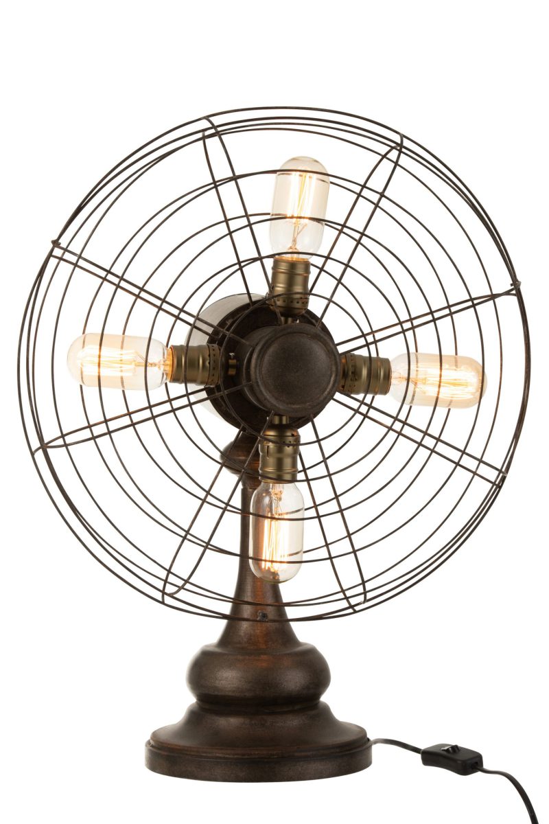 Retro zwarte tafelventilator met vier lichtpunten Jolipa Buzzy - Afbeelding 3