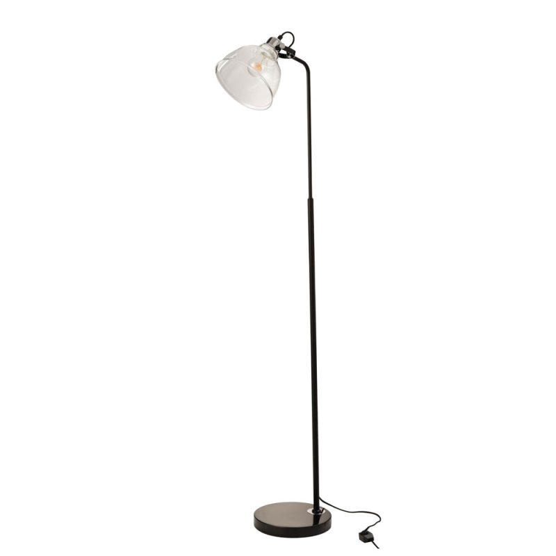 Retro zwarte vloerlamp met rookglas Jolipa Magali - Afbeelding 2