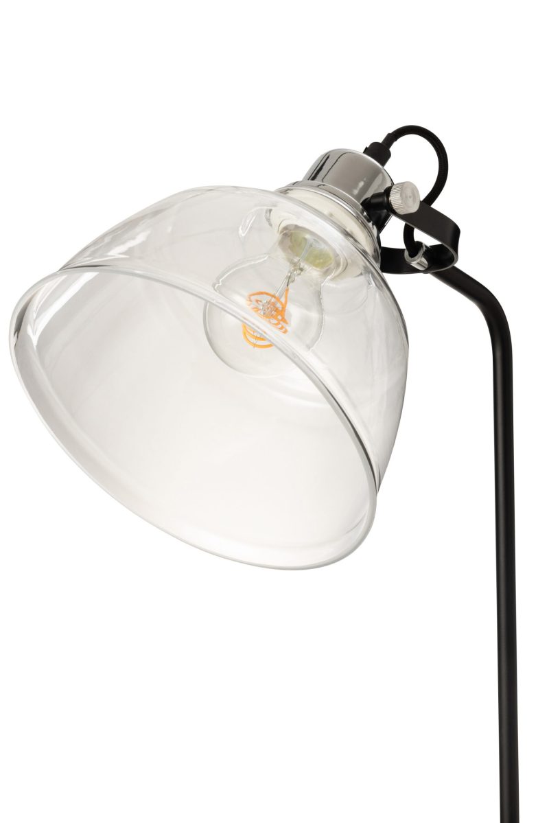Retro zwarte vloerlamp met rookglas Jolipa Magali - Afbeelding 5