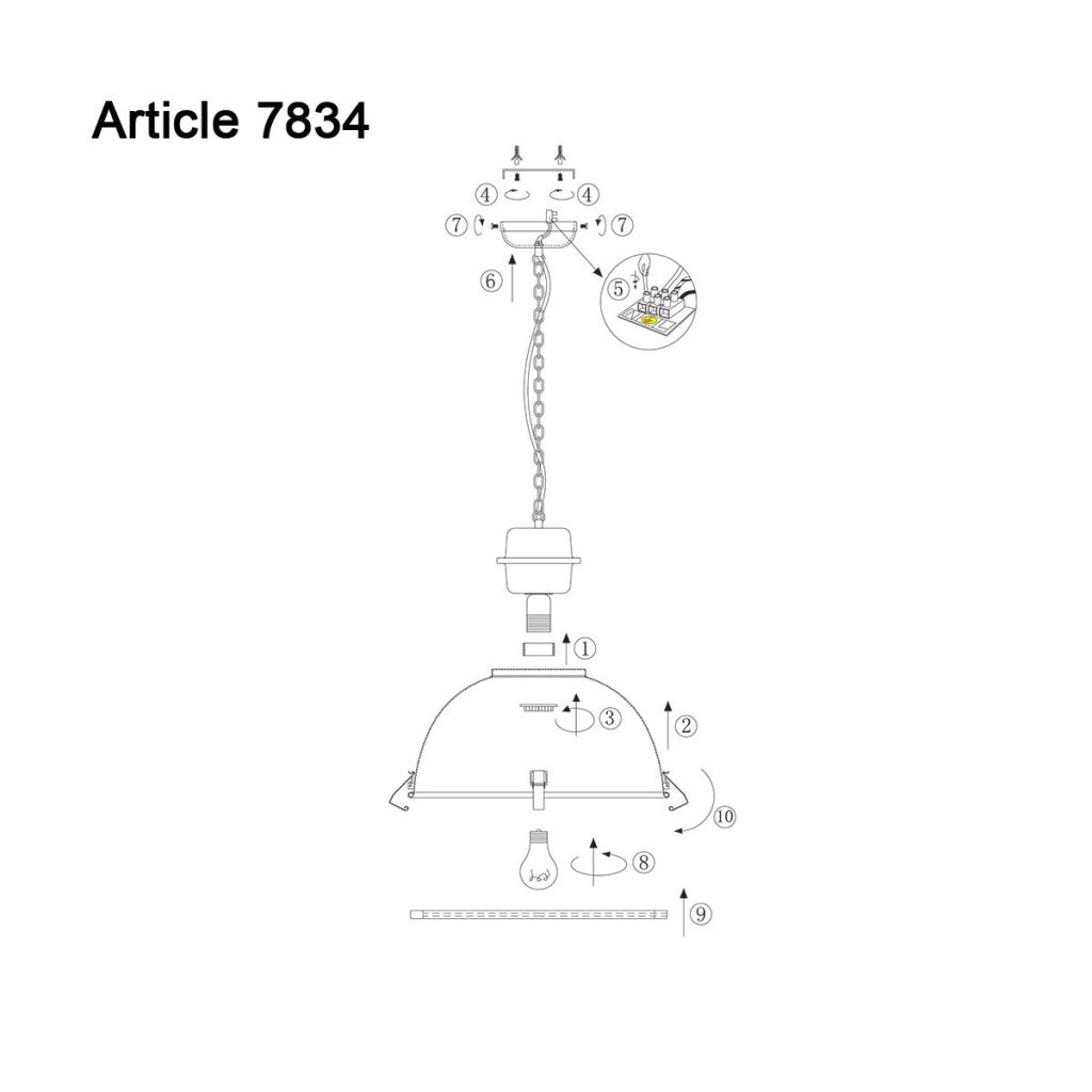 Industriële glazen bruine metalen hanglamp Steinhauer Bikkel - Afbeelding 9