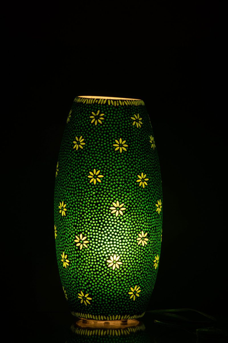 Romantische groen met gele tafellamp Jolipa Bram - Afbeelding 4