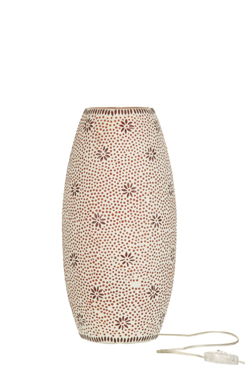 Romantische rood met witte tafellamp Jolipa Bram - Afbeelding 3