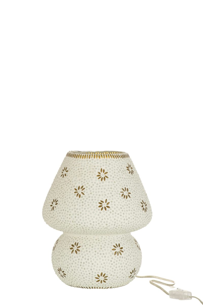 Romantische wit met gouden tafellamp Jolipa Bram - Afbeelding 3