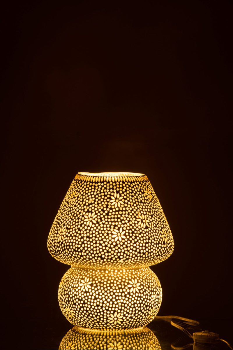 Romantische wit met gouden tafellamp Jolipa Bram - Afbeelding 4