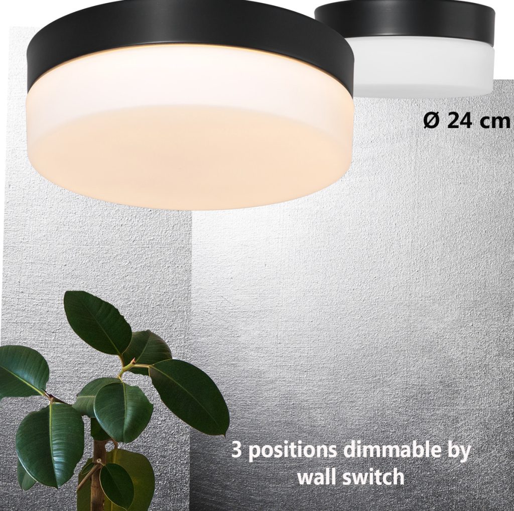 Moderne glazen zwarte metalen plafonnière Steinhauer Ikaro - Afbeelding 3