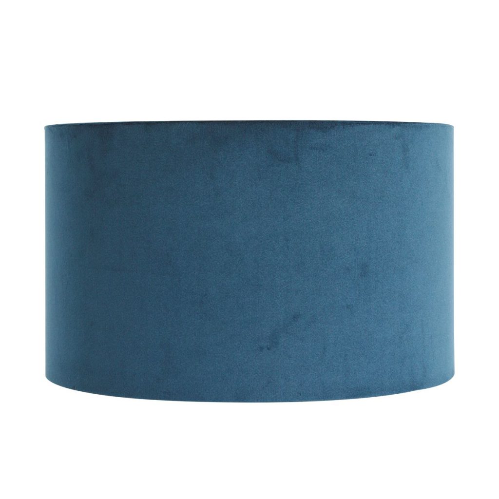 ronde-blauwe-velvet-lampenkap-30-cm-steinhauer-lampenkappen-k7396zs-2