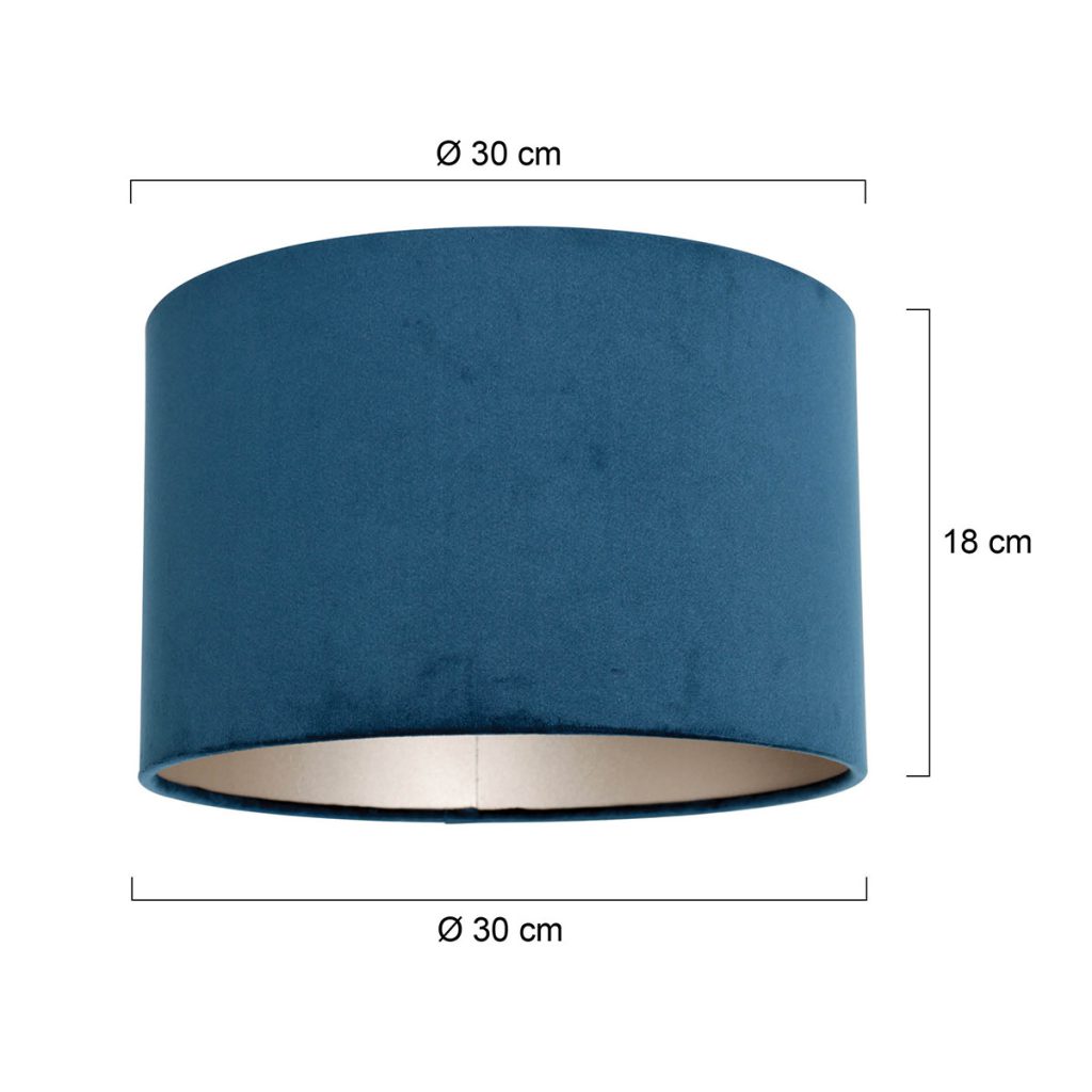 ronde-blauwe-velvet-lampenkap-30-cm-steinhauer-lampenkappen-k7396zs-5