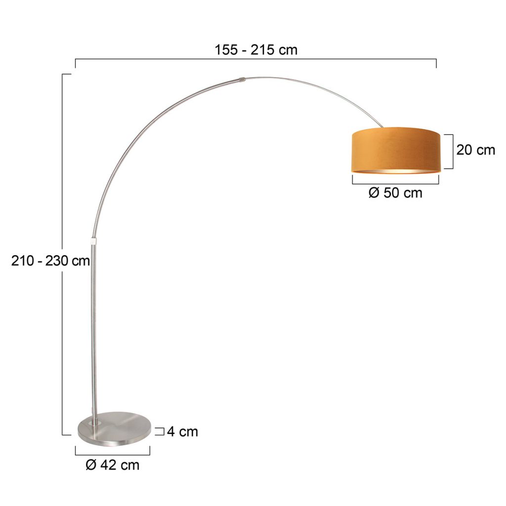 Ronde boog vloerlamp met lampenkap Steinhauer Sparkled light - Afbeelding 6