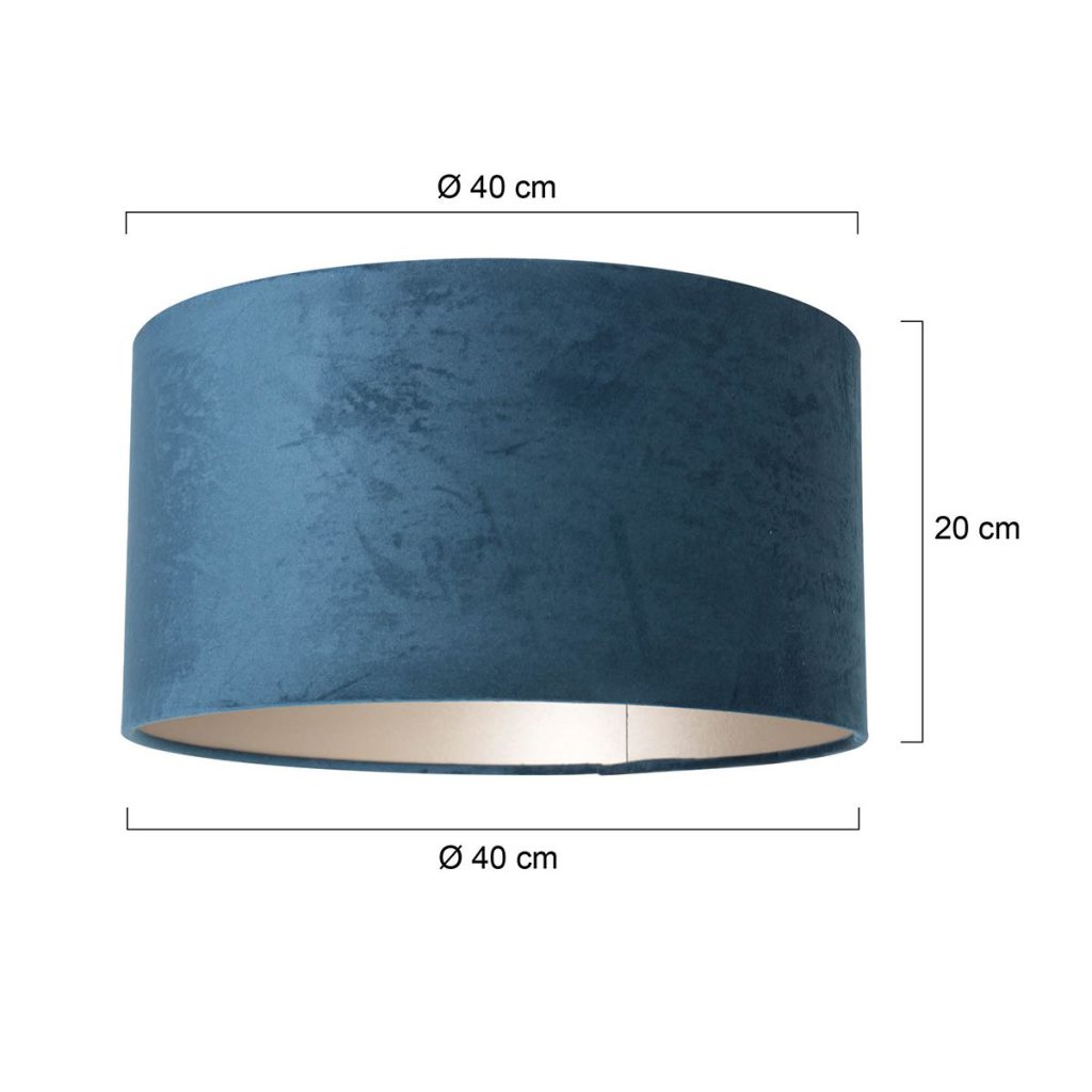 Moderne blauwe velours lampenkap Steinhauer  - Ø 40 cm - Afbeelding 6