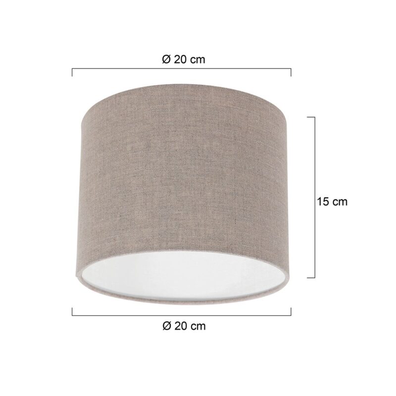 Moderne grijzen linnen lampenkap Steinhauer  - Ø 20 cm - Afbeelding 6