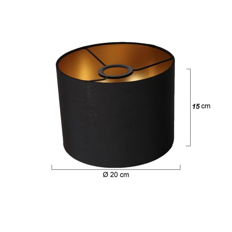 Moderne zwarte linnen lampenkap Steinhauer  - Ø 20 cm - Afbeelding 6