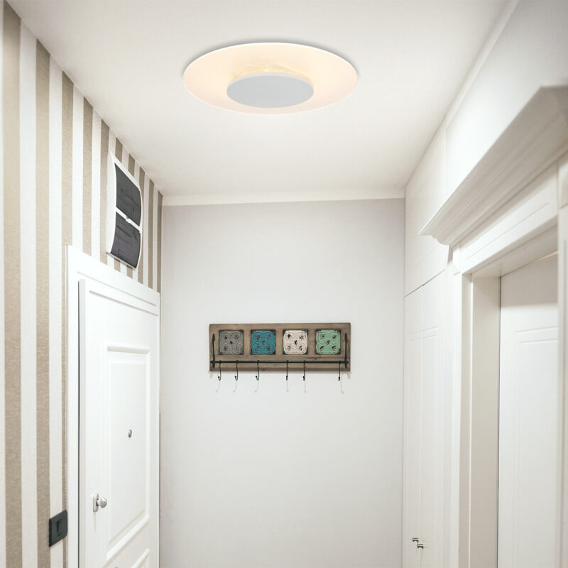 Moderne witte metalen kunststof plafonnière Steinhauer Lido - Afbeelding 3