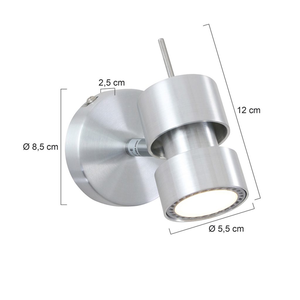 Moderne stalen metalen spot Steinhauer Natasja led - Afbeelding 6